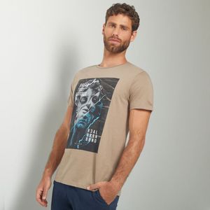 Polo Malabar En Cuello C Con Print Beige Hombre