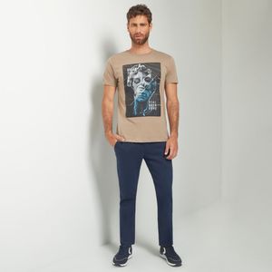 Polo Malabar En Cuello C Con Print Beige Hombre