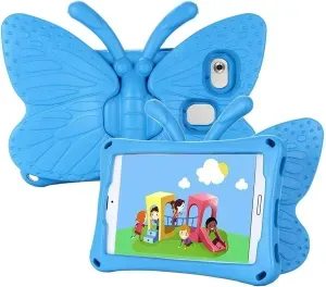 Funda de Goma con Diseño Mariposa para Tablet Samsung A7 Lite Celeste