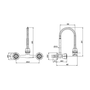 Mezcladora lavadero Pared P/flex Cr Baru Italgrif