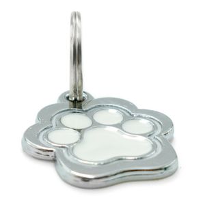 Placa de Identificación para Perro Huella Rainbow Pequeño Blanco