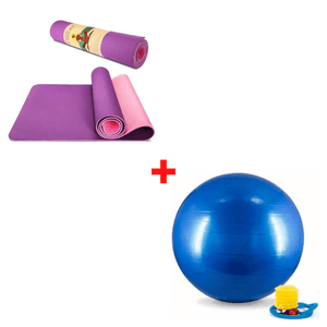 Combo Mat de Yoga Eco Friendly de 6mm + Pelota de Pilates o Yoga de 75 cm