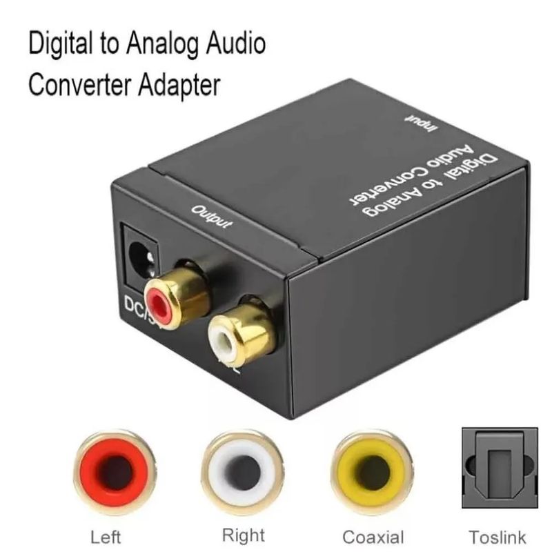 Kit Convertidor de Audio Optico Digital a RCA + Cable Optico RCA Aux