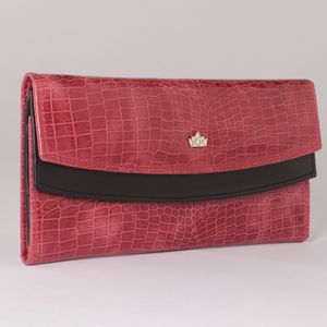 Billetera Mujer Reyes Solo Cueros SD101 Kiara Color Rojo con Negro
