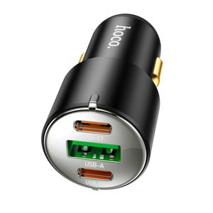 Cargador para Auto Hoco NZ6 3 Puertos Dual PD QC3.0 Carga Rápida
