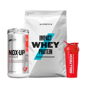 Pack Impact Whey 1kg Chocolate + Nox Up 1kg Fruit Punch + Shaker
