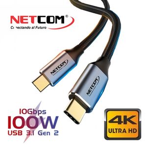 Cable USB C 3.1 Tipo C a Tipo C Gen2 10Gbps 4K Ultra HD 100W PD 3.0 Netcom