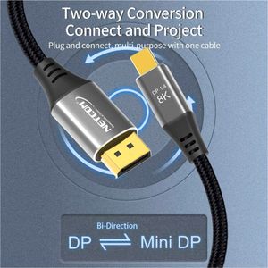 Cable Mini Displayport a Displayport 1.8 Metros NETCOM 1.4 8K 144Hz