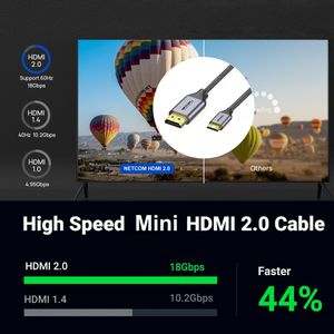 Cable Mini Hdmi a Hdmi 10 Metros NETCOM 2.0 4K 60 Hz ULTRA HD eARC