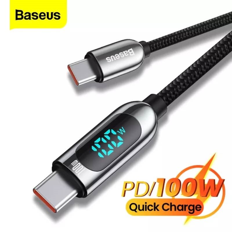 CABLE BASEUS 100W TIPO-C A TIPO-C 2 METROS