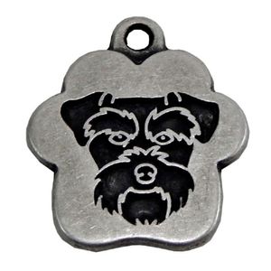 Placa de Identificación para Perro Schnauzer Vintage Pequeño