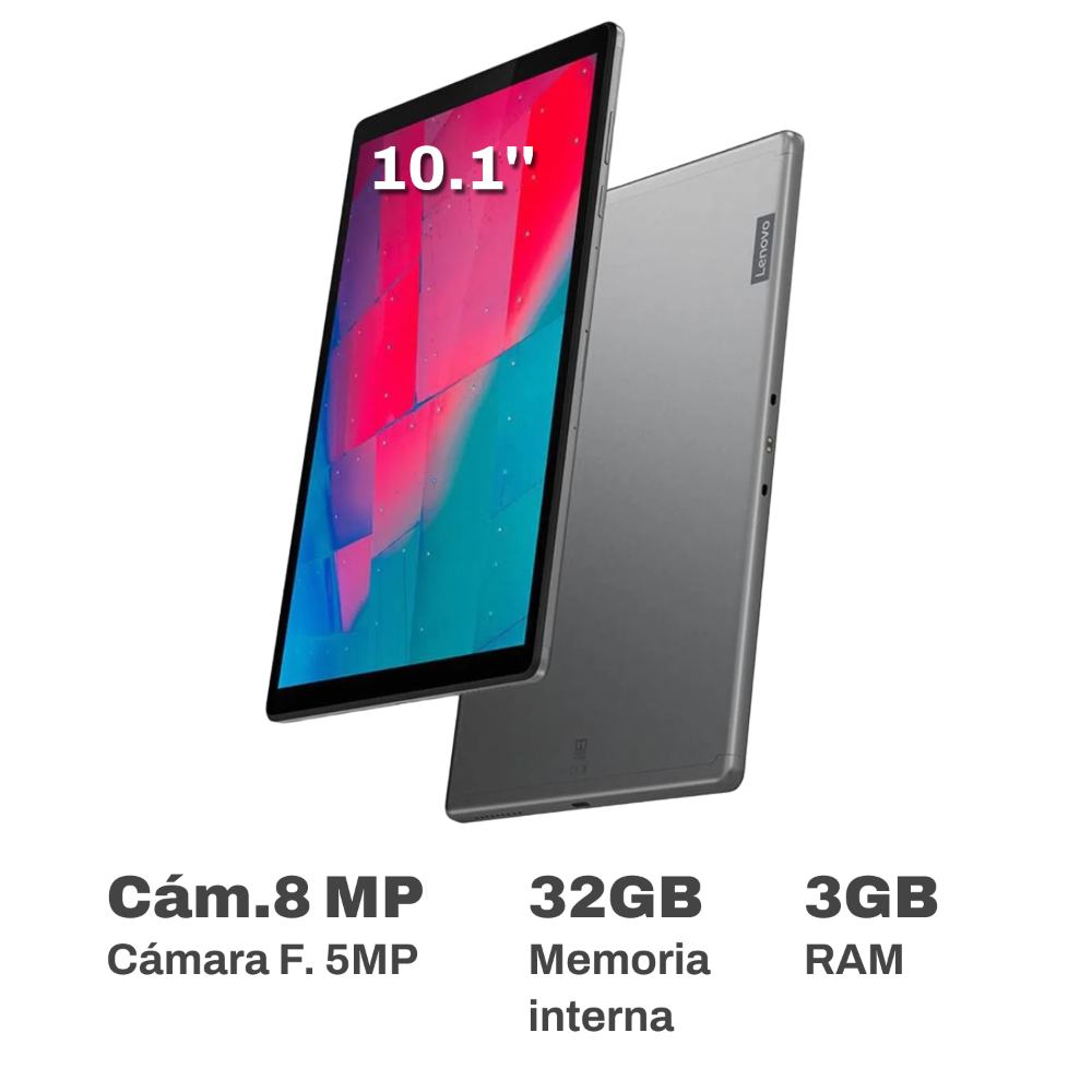 Lenovo Tablet Tab M10 HD 10.1`` (1280x800) Capacidad 32GB 2GB RAM Ranura  MicroSD hasta 1TB Wifi Bluetooth