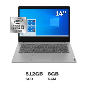 Laptop Lenovo IdeaPad 3i 14" Intel Core i5 10ma Gen 8GB RAM 512GB SSD Platinum Grey