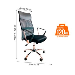 Silla giratoria Nueva Brest Negra