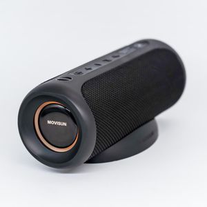 Parlante Bluetooth Movisun Power Smart Plus Acuatico Luz LED 22W Negro