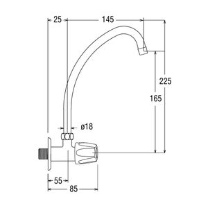 Llave de lavadero pared grazia Trebol