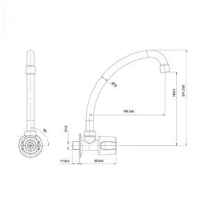 Llave de lavadero pared saona Trebol
