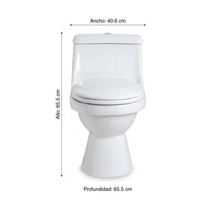 Inodoro One Piece Buzios botón superior + Asiento Vallarta Blanco