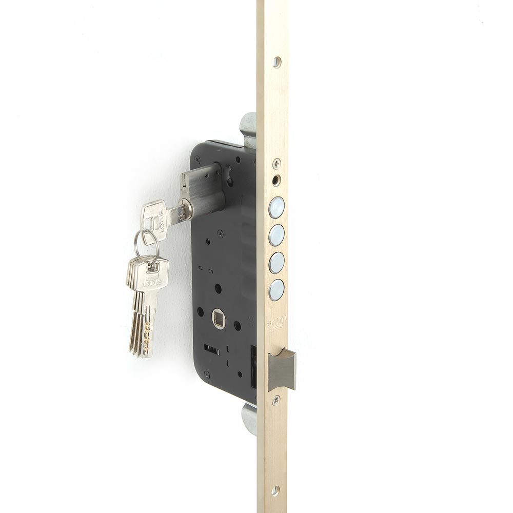 Cerradura de seguridad roja para puerta delantera de 1.772 in-2.165 in,  cerradura de seguridad resistente con llaves