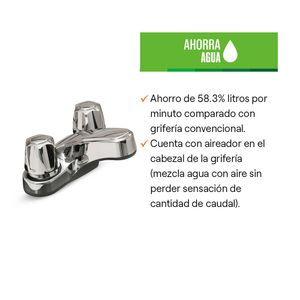 Mezcladora para Lavatorio Bimando Trebol Grazia 4" Baja Plata Cromado