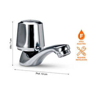 Llave de Lavatorio Italgrif Cancun Baja Plata Cromada