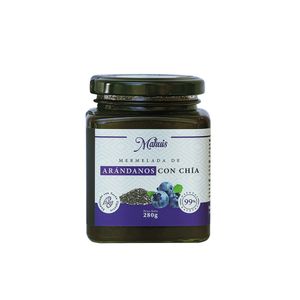 Mermelada Mahuis Arándano con Chia Endulzado con Yacón Frasco 280g