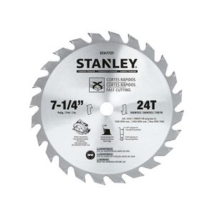 Disco de sierra circular Stanley 7 1/4" x 24D