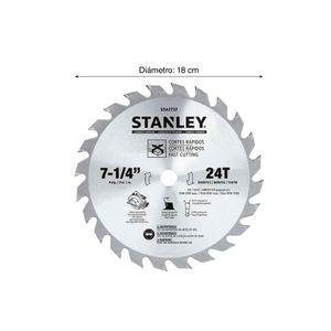 Disco de sierra circular Stanley 7 1/4" x 24D
