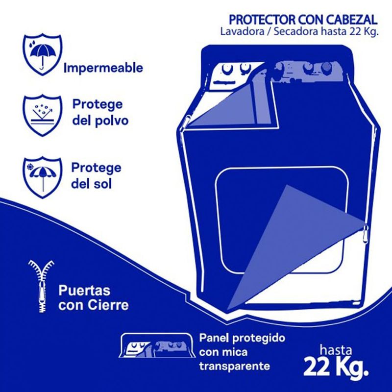 Protector lavadora/Seca cabezal c/cierre hasta 22K - Promart