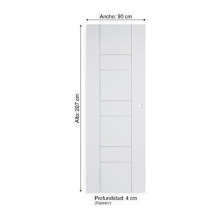 Puerta Decor 40x90x2.07 + Marco Pino Blanco