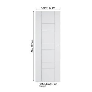 Puerta Decor 40x80x2.07 + Marco Pino Blanco