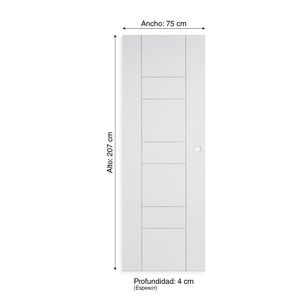 COMBO Dimfer Puerta Decor 40mm 75x207cm + Marco Pino Blanco