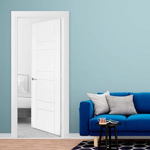 Puerta Decor 40mm 0.65x2.07m + Marco Pino Blanco Dimfer