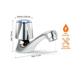 Llave de Lavatorio Orange Crux Baja Plata Cromada