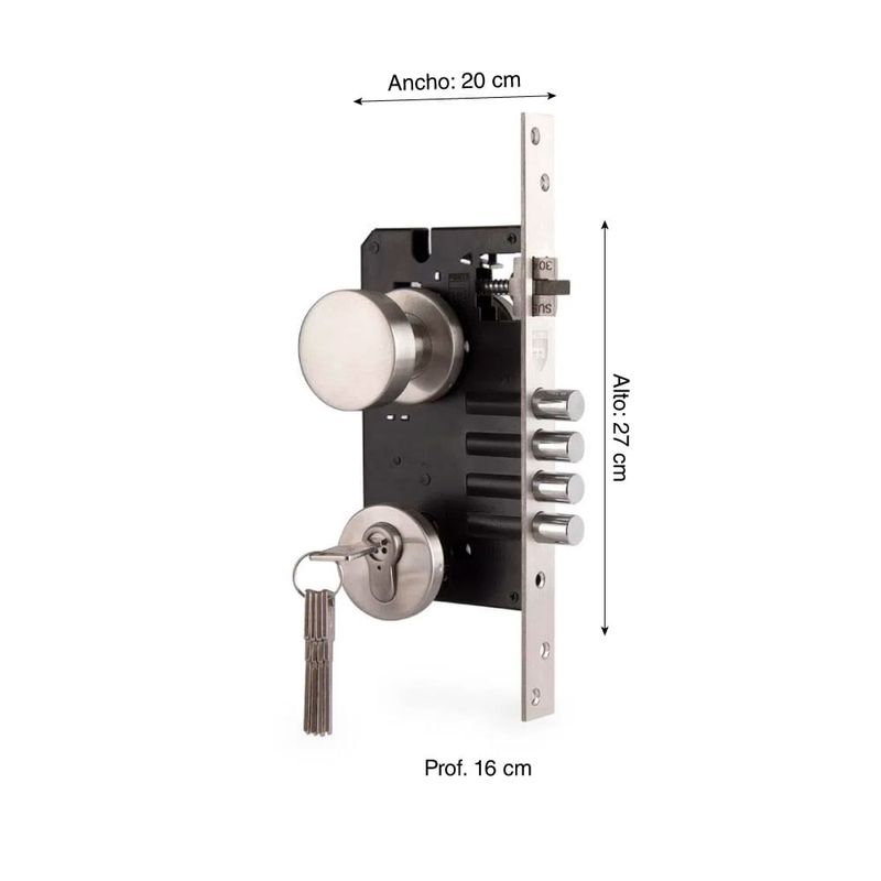 Manija Acero Inoxidable con cerradura exterior izquierda - Promart