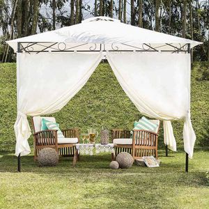 Pérgola con Cortinas 300x300cm Orange