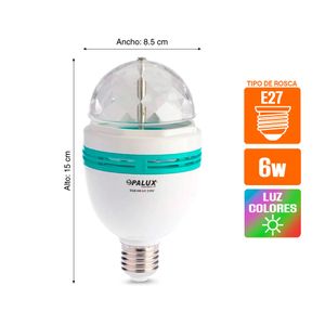 Foco LED Opalux Disco E27 6W RGB