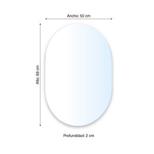 Espejo para baño Mundi 50 x 70 cm