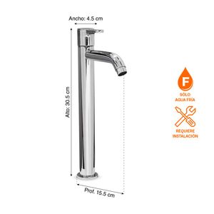 Llave de Lavatorio al Mueble Vainsa Mares Maui Alta Plata Cromada