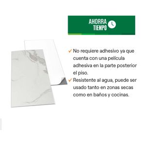 Baldosa PVC Autoadhesivo New Marmi 30x61cm 2.23m2