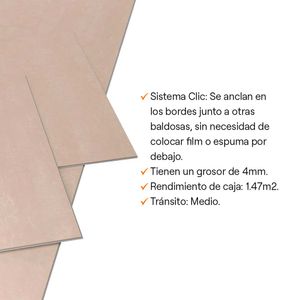 Baldosa PVC Clic Cox Beige 30x60cm 1.47m2