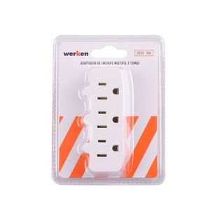 Adaptador 3 tomas plano + Lt
