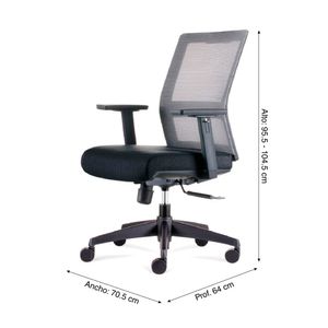 Silla Giratoria Ergo Giorgia Gris