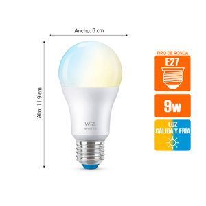 Foco Led Wiz Wifi E27 9W Luz Fría y Cálida