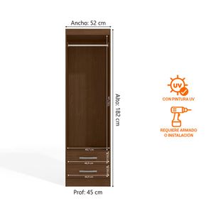 Ropero Cali 2 Puertas 2 Cajones MDP Jacaranda