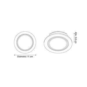 Spot LED Caja Octogonal Lightech 9W 11cm Luz Fría Gris
