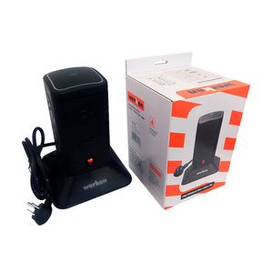 Torre supresor de picos 8 tomas 6 usb negra