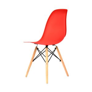 Silla de Diseño Decorativo Eames Polipropileno/Madera Rojo Bonno