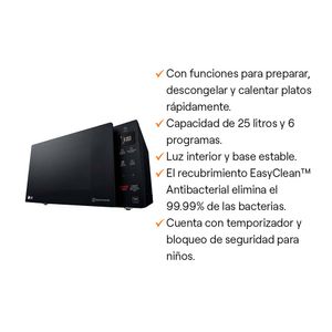 Horno Microondas LG MS2536GIS EasyClean 25L Negro