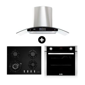 COMBO Cocina empotrable SOLCO034 + Campana Venus Plus + Horno convector eléctrico